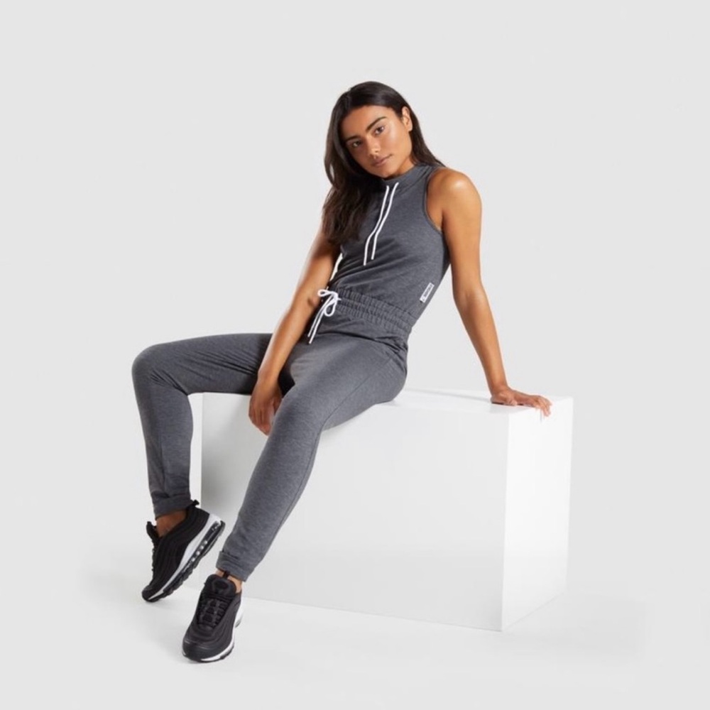 Gymshark Gray Athletic Jumpsuit Halter Neck